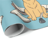 Golden Retriever Chapter One Academic Dog Blue ラッピングペーパー (ロールコーナー)