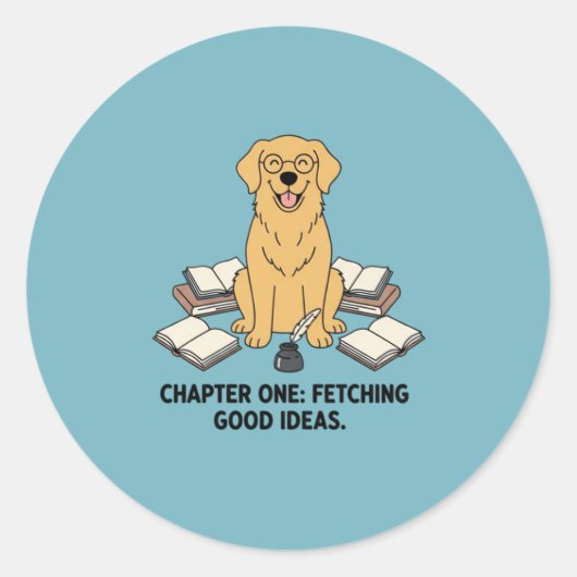 Golden Retriever Chapter One Academic Supplies ラウンドシール (正面)