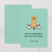 Golden Retriever Chapter One Books Pastel Green サンキューカード (正面/裏面)