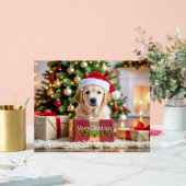 Golden Retriever Christmas アクリルサイン (ウェディング)