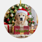 Golden Retriever Christmas セラミックオーナメント (裏面)