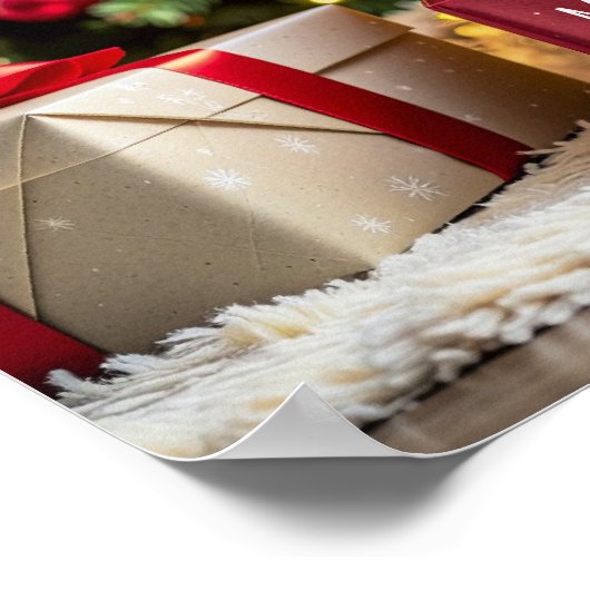 Golden Retriever Christmas ポスター (角)