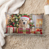 Golden Retriever Christmas ランバークッション (ブランケット)