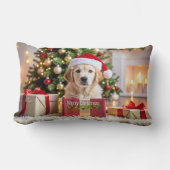 Golden Retriever Christmas ランバークッション (正面)