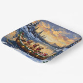 Golden Retriever Christmas Boat Holiday ペーパープレート (傾斜あり)