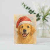 Golden Retriever Christmas Card カード (スタンド正面)