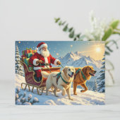Golden Retriever Christmas Card シーズンカード (スタンド正面)