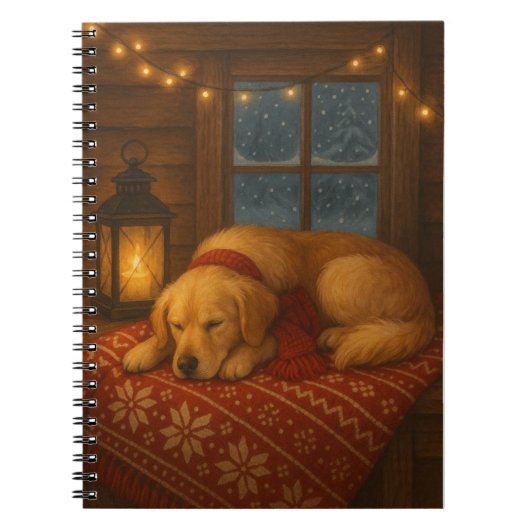 Golden Retriever Christmas Card ノートブック (正面)
