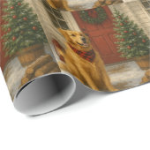 Golden Retriever Christmas Card ラッピングペーパー (ロールコーナー)