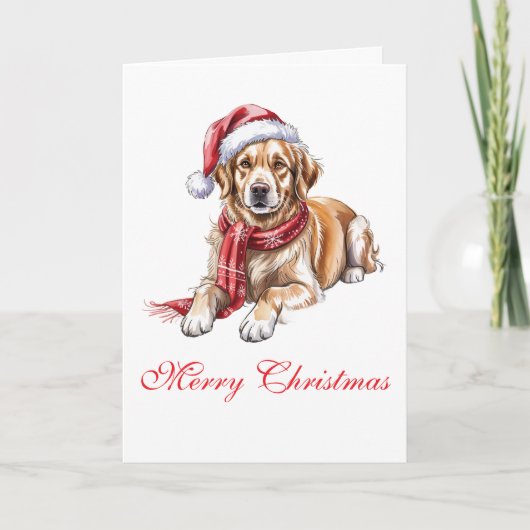  Golden Retriever Christmas Greeting Card カード (正面)