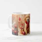 Golden Retriever Christmas Mug コーヒーマグカップ (正面左)