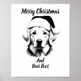 Golden Retriever Christmas Poster Instant Download ポスター
