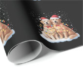 Golden Retriever Christmas Santa Hat Reindeer  ラッピングペーパー (ロールコーナー)