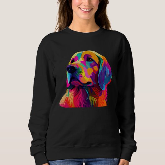 Golden Retriever  Colorful Pop Golden Retriever スウェットシャツ (正面)