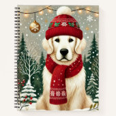 Golden Retriever con suéter festivo: ambiente navi ノートブック (正面)