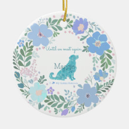 Golden Retriever Custom Pastel Blue Memorial セラミックオーナメント