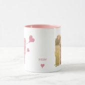 Golden Retriever Custom Photo & Name Valentine マグカップ (中央)