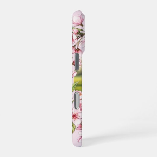 Golden retriever custom photo with cherry blossom iPhoneケース (右側面)