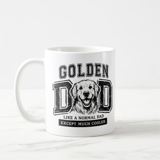 Golden Retriever Dad コーヒーマグカップ (左)