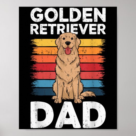 Golden Retriever Dad Shirt Men Daddy Dog Lover Fat ポスター (正面)