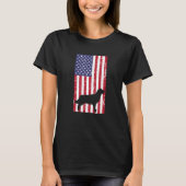 Golden Retriever Distressed Patriotic All American Tシャツ (正面)