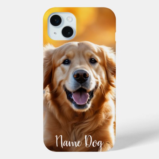 Golden Retriever dogの名前を電話ケースに変更 Case-Mate iPhoneケース (裏面)