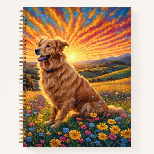 Golden Retriever dog ノートブック (正面)