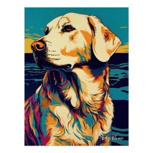 Golden Retriever Dog 001 - Bruno Pokopen ポスター