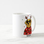 Golden Retriever Dog Antlers & Star Glasses コーヒーマグカップ (正面右)