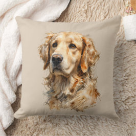 Golden Retriever Dog Art Cushion  クッション