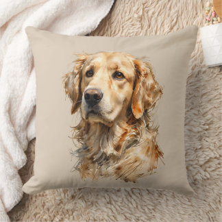 Golden Retriever Dog Art Cushion クッション