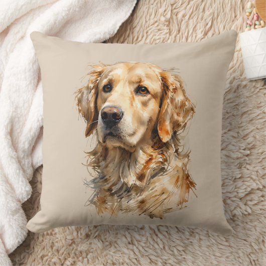 Golden Retriever Dog Art Cushion  クッション (ブランケット)