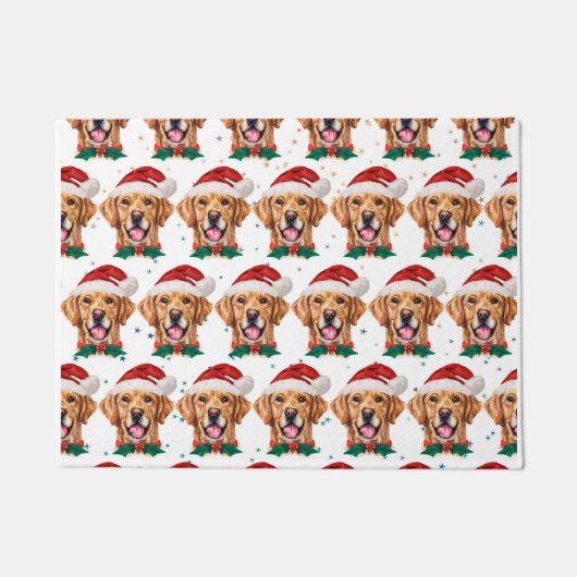 Golden Retriever Dog Breed Christmas ドアマット (正面)