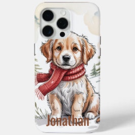 Golden Retriever Dog Holiday,  Dog Lover, Winter, iPhone 15 Pro Maxケース