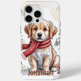 Golden Retriever Dog Holiday,  Dog Lover, Winter, iPhone 15 Pro Maxケース