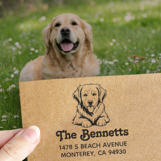 Golden Retriever Dog Owner Gift Return セルフインキングスタンプ