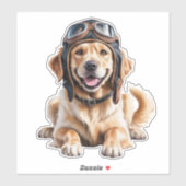 Golden Retriever Dog Pilot Best Friend Cute Pet  シール (シート)