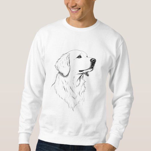 Golden Retriever Dog Portrait Men's Sweater スウェットシャツ (正面)