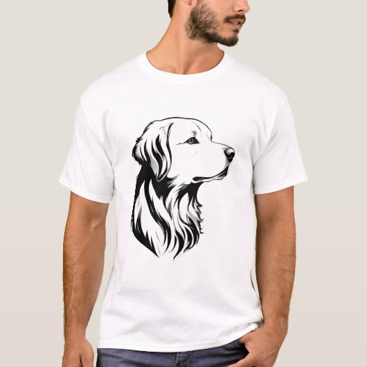 Golden Retriever Dog Portrait Men's T-Shirt Tシャツ (正面)