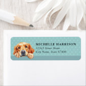 Golden Retriever Dog Return Address Labels ラベル (インサイチュ)
