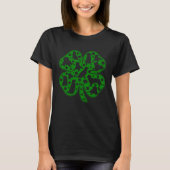 Golden Retriever Dog Shamrock Saint Patricks Day B Tシャツ (正面)