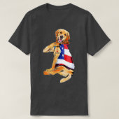Golden Retriever Dog Tattoo I Love Dad Tシャツ (デザイン正面)
