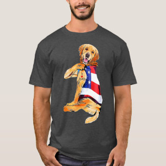 Golden Retriever Dog Tattoo I Love Dad Tシャツ