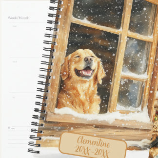 Golden Retriever Dog Undated Appointment Book  プランナー手帳