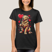 Golden Retriever Dog Valentine's Day Dog Owner Val Tシャツ (正面)