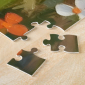 Golden Retriever Dog Valentine's Day Heart Shadow ジグソーパズル (側面)