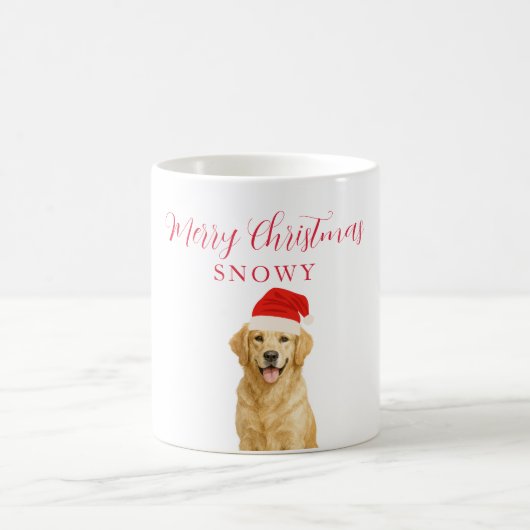 Golden Retriever Dog with Santa Hat Christmas コーヒーマグカップ (中央)