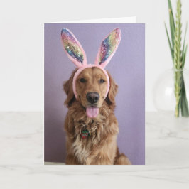 Golden Retriever Easter card カード