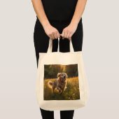 Golden Retriever Elegant Grocery Tote Bag トートバッグ (正面(商品))