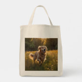 Golden Retriever Elegant Grocery Tote Bag トートバッグ (裏面)